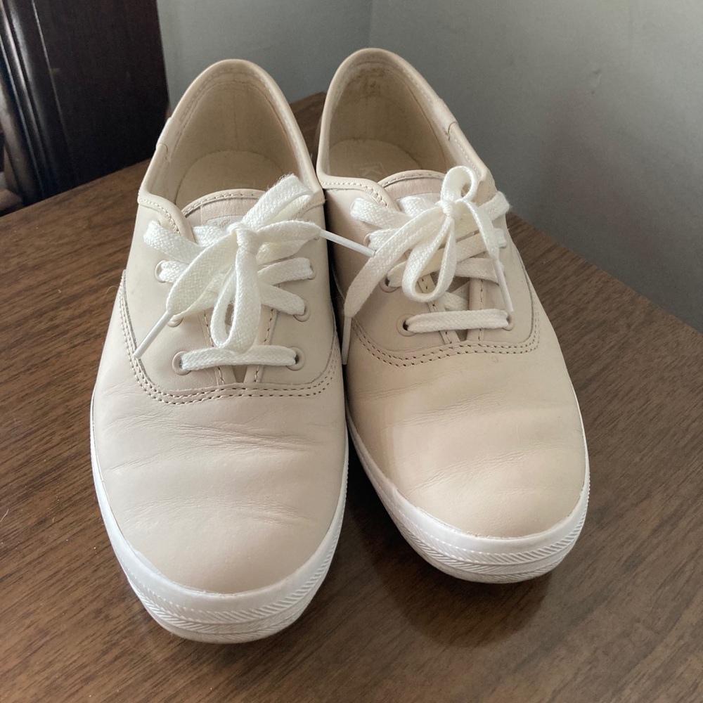 Keds Champion Leather in pale blush, worn once
